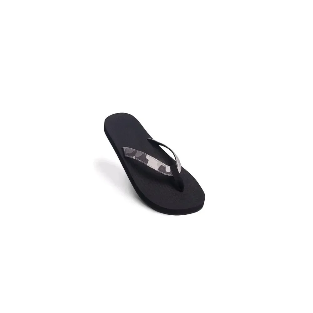 Indosole ESSNTLS Flip Flop Sandals Men 10-11 Black White Camo Eco-friendly Vegan